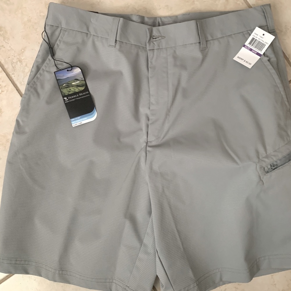 Pebble Beach Men’s Golf Gray Shorts Dry-Lux Performance sz 34